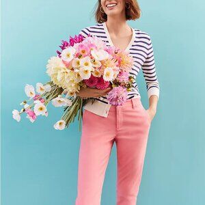 LOFT Monroe Slim Chino Pants Mid Rise Pink Size 6